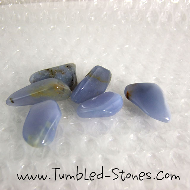 blue chalcedony tumbled stones