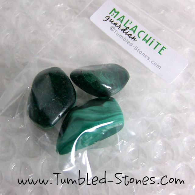 malachite tumbled stones