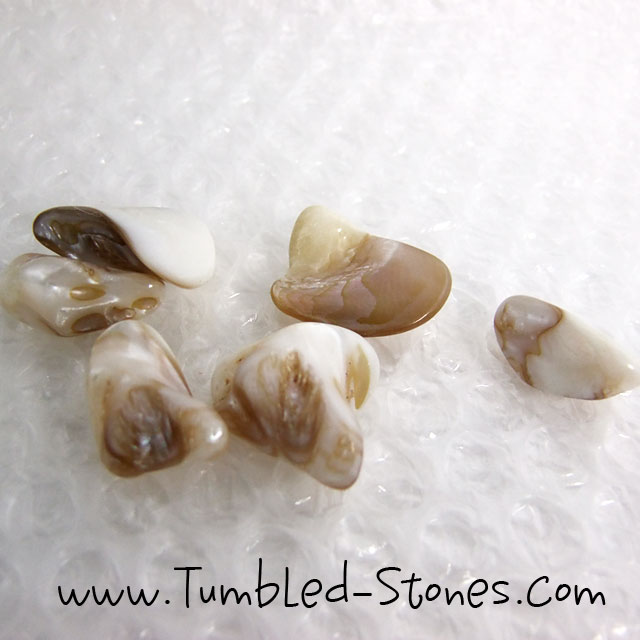 mother of pearl tumbled shells