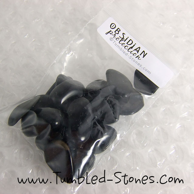 obsidian tumbled stones
