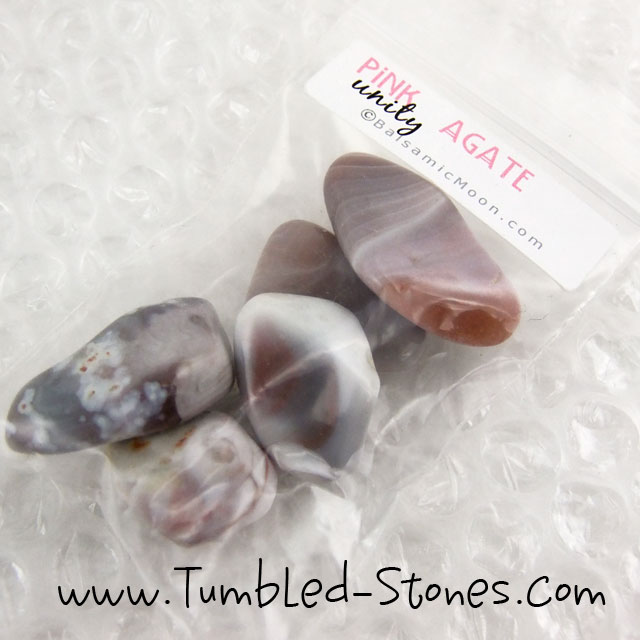 pink agate tumbled stones