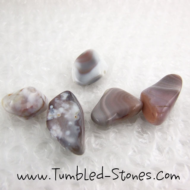 pink agate tumbled stones