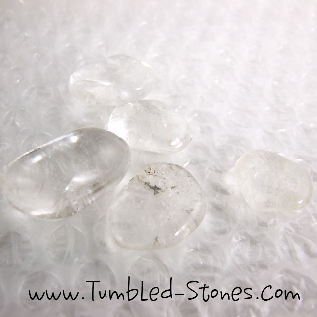 clear/rock quartz tumbled stones