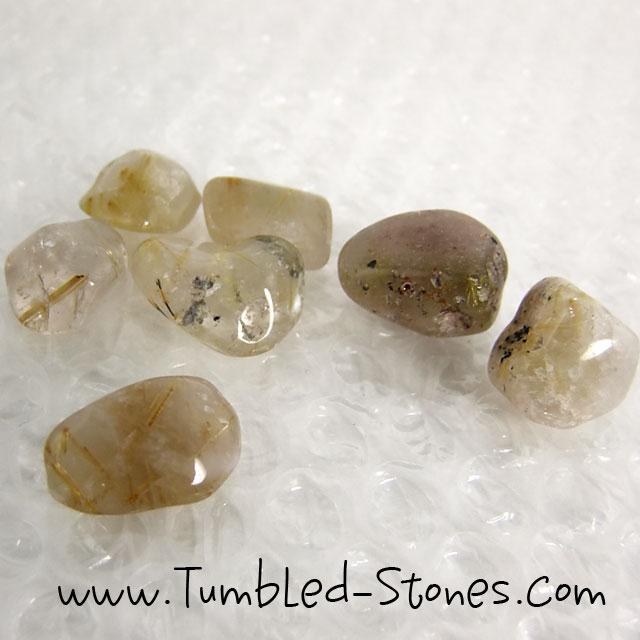 rutilated quartz tumbled stones