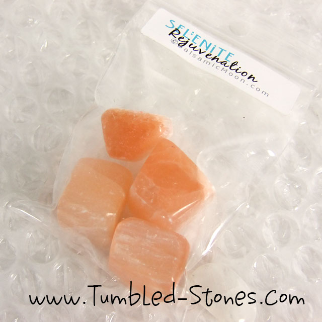 selenite tumbled stones