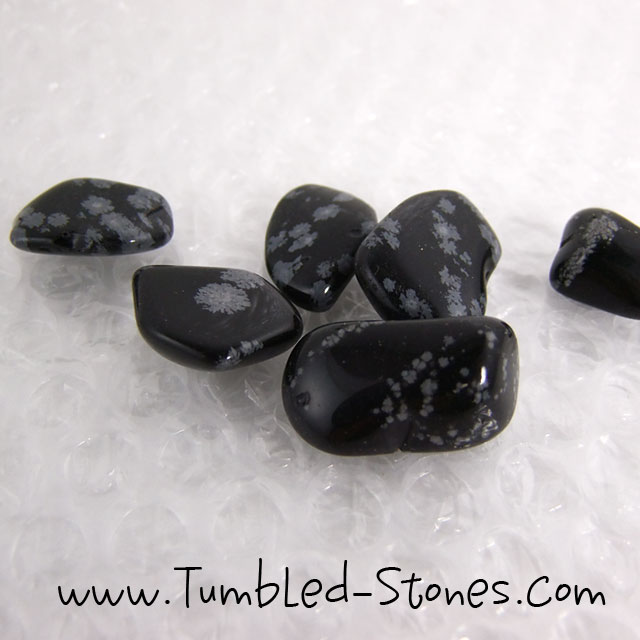 snowflake obsidian tumbled stones