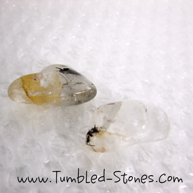 tourmalinated quartz tumbled stones