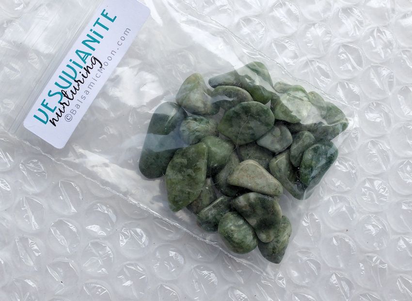 vesuvianite tumbled stones in bag