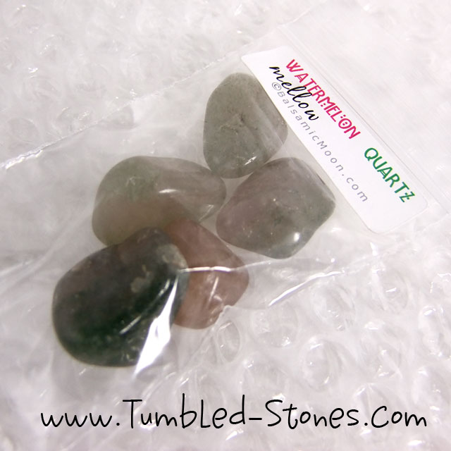 watermelon quartz tumbled stones