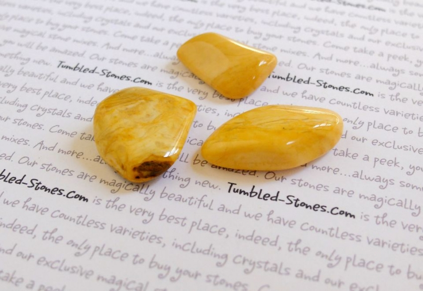 Yellow Jasper tumbled stones